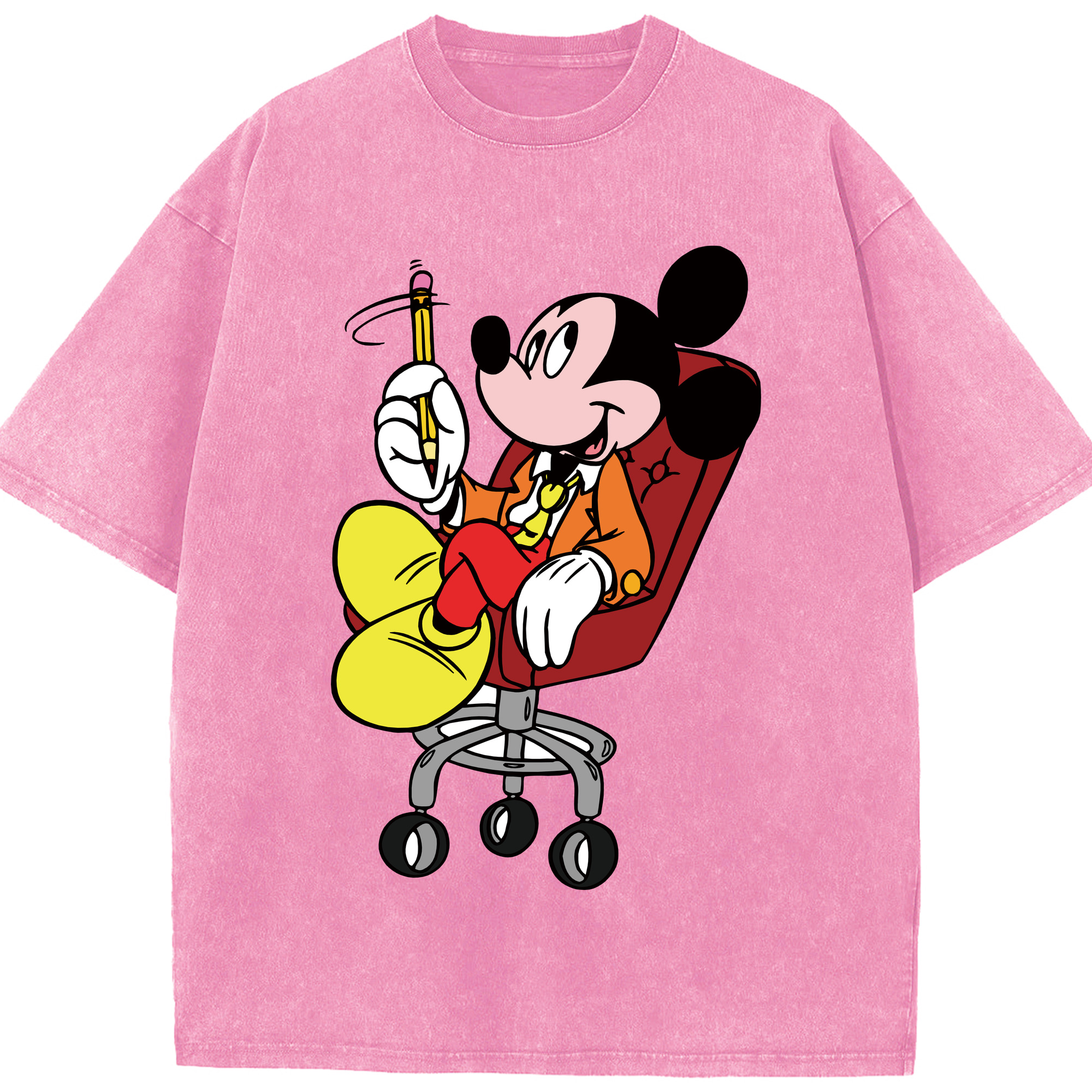 （画像用） ミッキーマウス Mickey Mouse 綿100% ヴィンテージ風 半袖Tシャツ（フロントプリント）